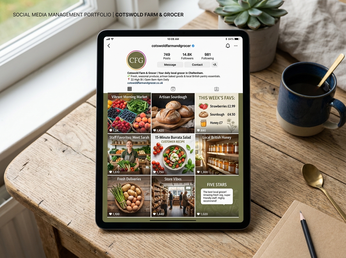 Curated Instagram Feed for Local UK Grocers